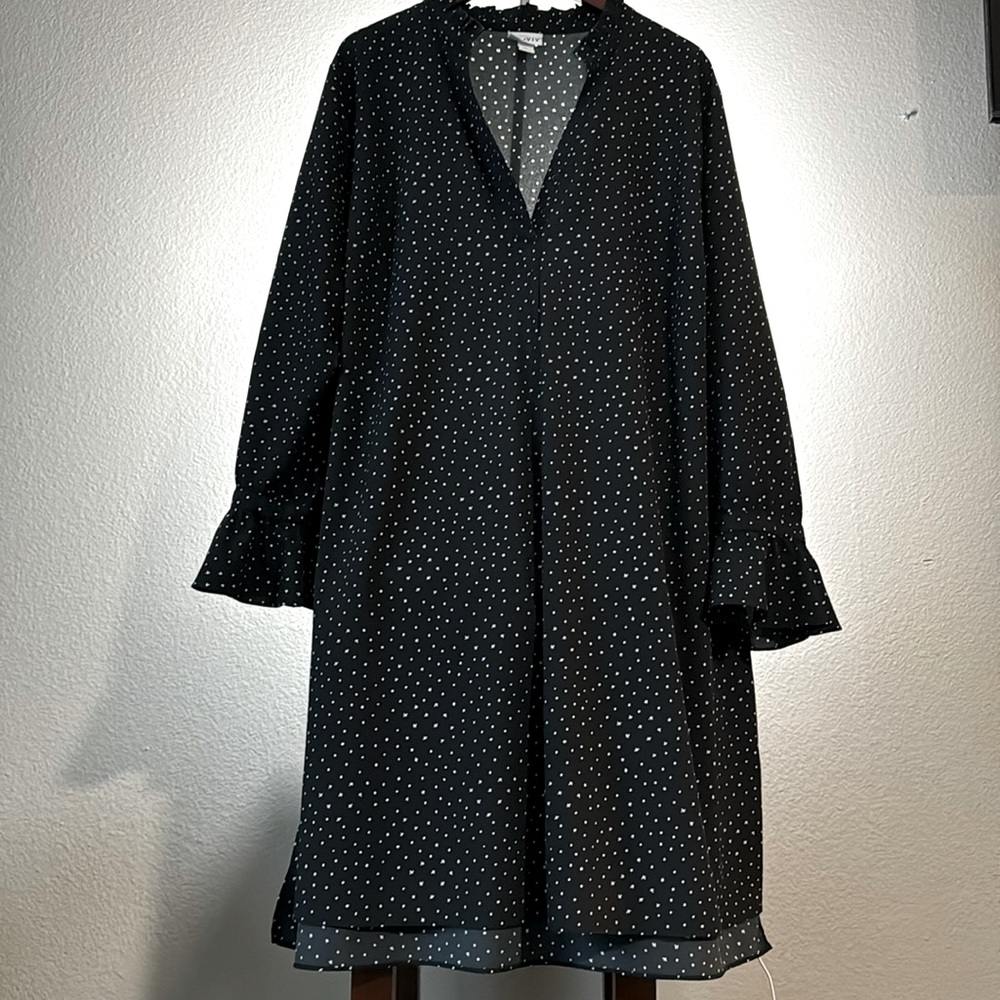 ❌❌❌sold❌❌❌Ava & Viv Black Dress with Polka Dots 3X